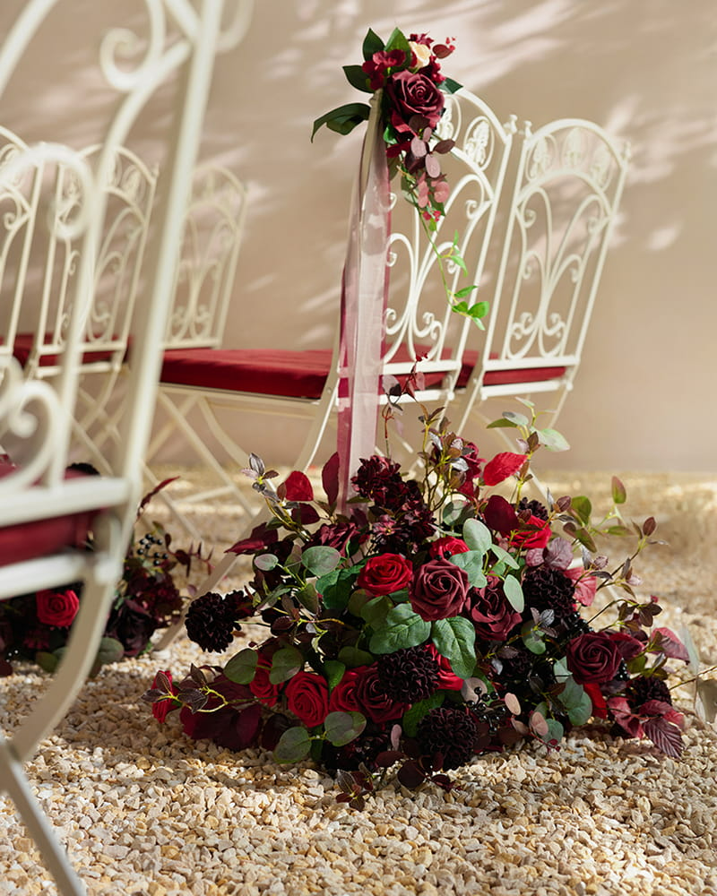 Warm terracotta and dusty rose seasonal bouquet