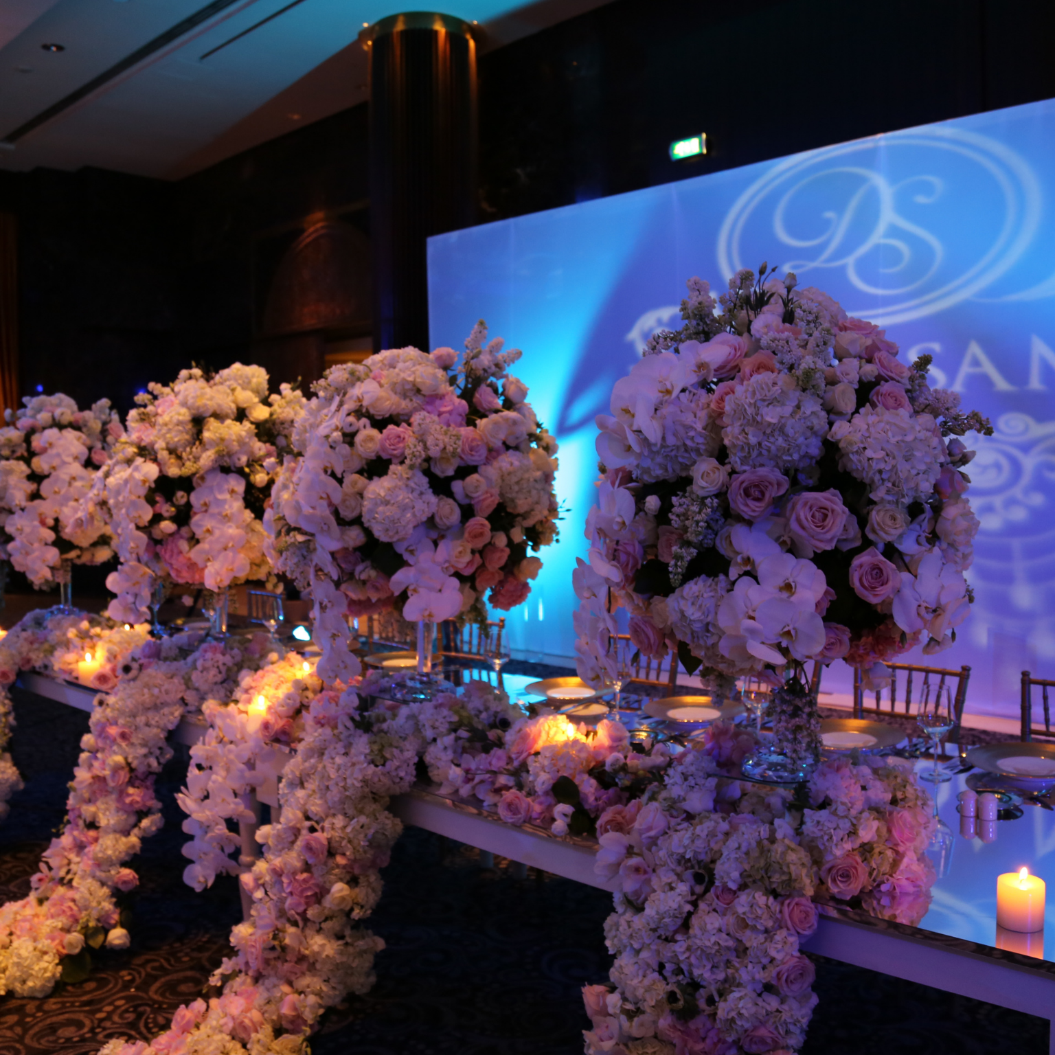 Reception table florals